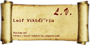 Leif Viktória névjegykártya